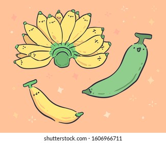 banana doodle . banana vector illustration
