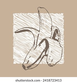 Banana drawn in sketch style