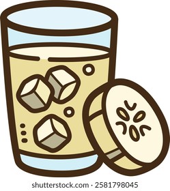 Banana drink vector doodle illustration and graphic