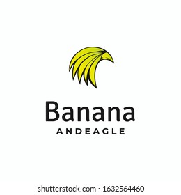 Banana and eagle logo design vector