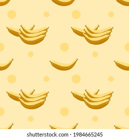 
Banana eamless pattern on yellow background.