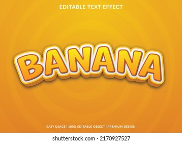 banana editable text effect template with abstract background use for business logo and brand