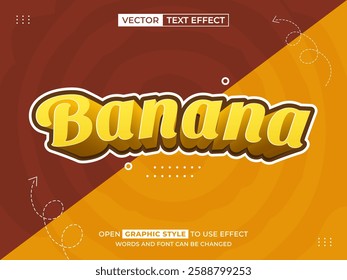 banana editable text, font effect, 3d text for title