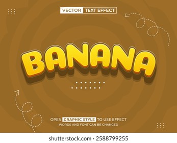 banana editable text, font effect, 3d text for title