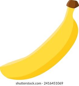 Banana Elegance - A high-resolution image focusing on the elegant simplicity of a single banana, emphasizing its smooth surface and appealing form. Banana vector illustration.