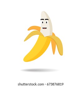 Banana expressions silly face icon, Vector illustration
