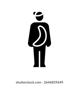banana female body type black flat icon for digital and print projects. Minimal clean icons for apps and websites. Modern simple icons for UI UX and branding