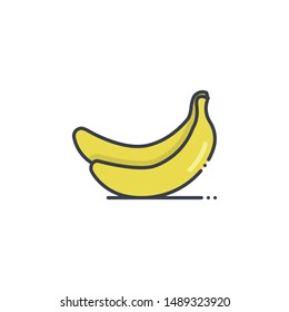 Banana Filled outline vector illustration. Food & Drinks style icon.