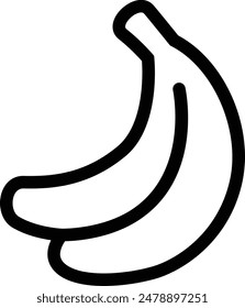 Banana flat black vector icon.