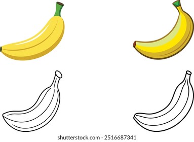 Banana Flat Design ícone da fruta, arte vetorial