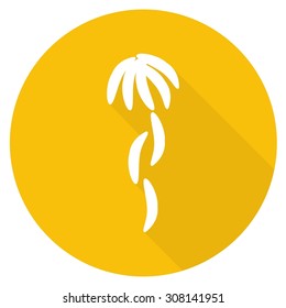 Banana. Flat design with long shadow