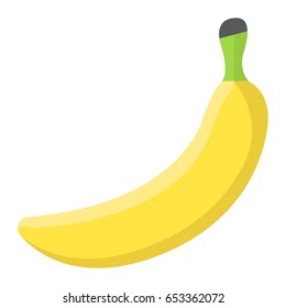 Banana flat icon, fruit and diet, vector graphics, a colorful solid pattern on a white background, eps 10.