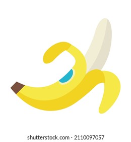 Banana flat icon isolated on white background
