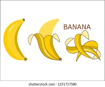 Banana flat icon on white background.