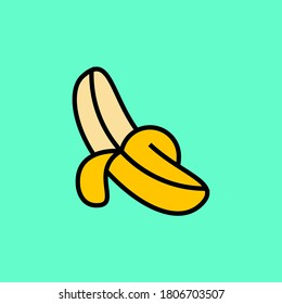 Ilustración plana de plátano con fondo de menta