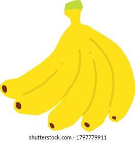 Bananenflachillustration, Vektorsymbol