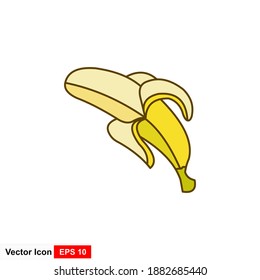 Banana in flat style. Banana icon. Vector illustration isolated on white background