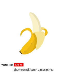 Banana in flat style. Banana icon. Vector illustration isolated on white background