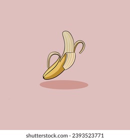 Banana in flat style. Banana icon. Vector illustration isolated on plain background
