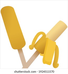 Banana: Helado con sabor: Ilustración vectorial