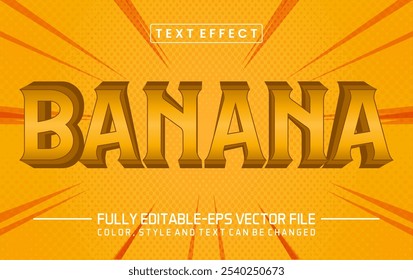Fonte da banana Efeito de texto editável