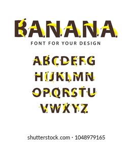 Banana Font Vector Template Design