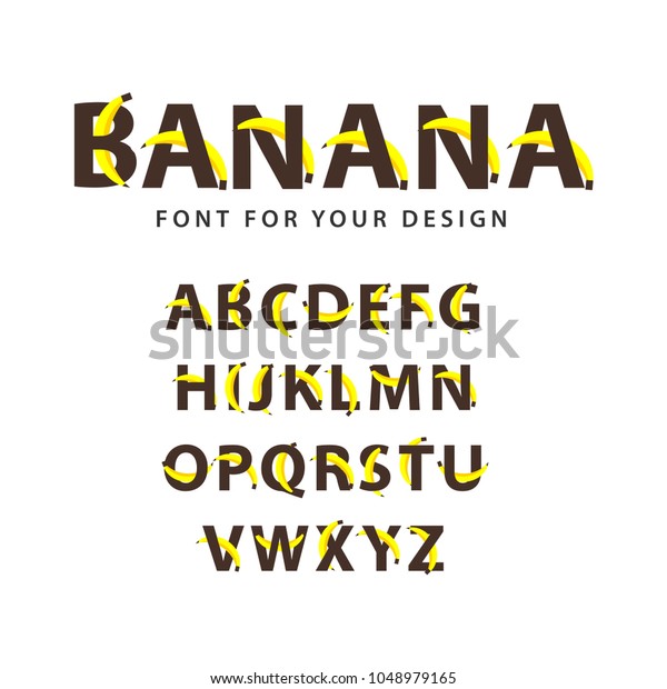 Banana Font Vector Template Design Stock Vector (Royalty Free