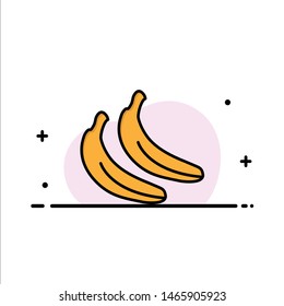 Banana, Food, Fruit  Business Flat Line Filled Icon Vector Banner Template. Vector Icon Template background