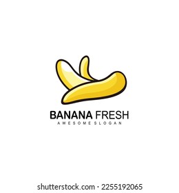 banana fresh fruit design template colorful