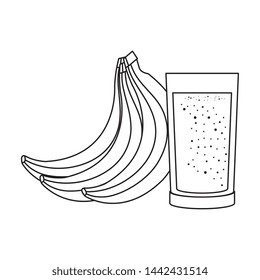 banana fresh fruit in glass healthy food