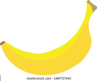 a banana fresh fruit Ingredients for good healthy breakfast food. Isolated vector flat illustration