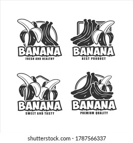 Banana fresh and healthy design vector collection