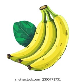 banana, fresh and organic snack food icon isolated