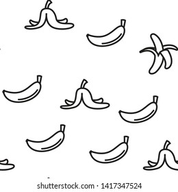 Banana Friut Icon Seamless Pattern Vector. Yellow Food Symbol. Silhouette Bunch. Tropical Nature Diet. Sweet Vegetarian Natural Sign. Eco Object Illustration