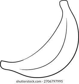 Bananenfrucht schwarz-weiß, Vektorgrafik