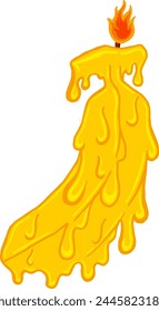 Banana Fruit Candle Melting Vector