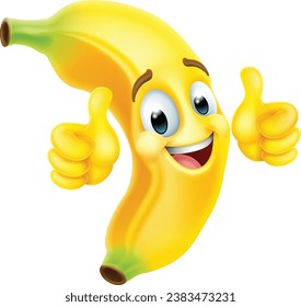 A banana fruit cartoon character emoticon mascot