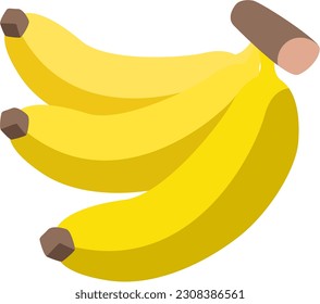Banana Fruit Cartoon Flat Style Vector Illustration Element