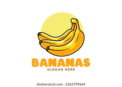 banana fruit cartoon logo illustration design for food business