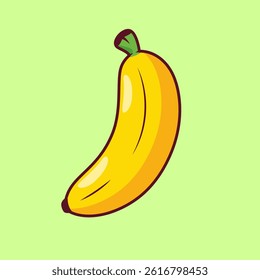 Banana Fruit Cartoon Vector Icon Illustration. Food Object Icon Concept Isolated Premium Vector. Flat Cartoon Style