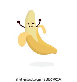 Bananenfruchtcharakter süßer Vektor.
