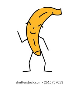 banana fruit character line icon vector. banana fruit character sign. isolated symbol illustration
