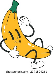 Banana Fruit Character Vector Illustration