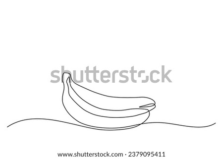 banana fruit in continuous line art drawing style. Banana fruit single line concept in doodle style on white background. Vector illustration