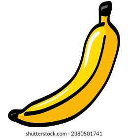 Banana Fruit Doodle Drawing Vector Illustration Icon