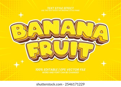 Banana Fruit Editable Text effect cartoon 3d style