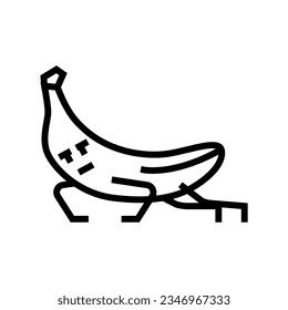 banana fruit fitness character line icon vector. banana fruit fitness character sign. isolated contour symbol black illustration