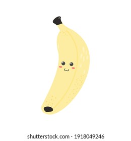 banana fruit flat design emoji vector illustration isolated on white background