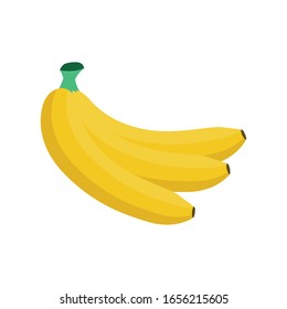 Banana Fruit Flat Design Vector Illustration Isolated on a White Background.