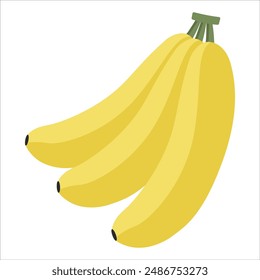 Banana Fruit in Flat Illustration Isolated on White Background